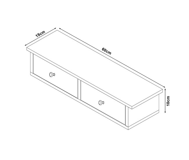 Estantería de pared con 2 cajones Geeste MDF 60 Blanco