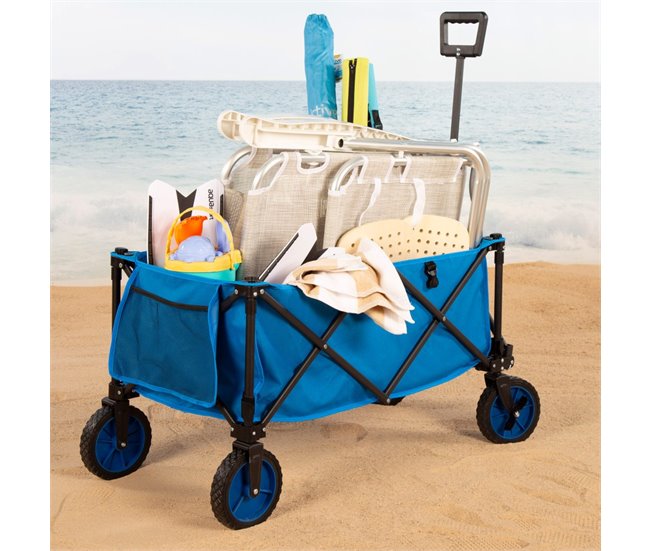 Aktive Carro playa plegable Azul