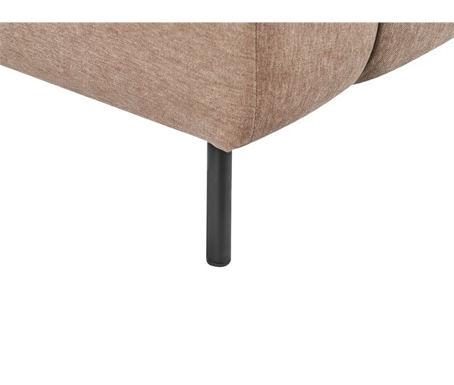Beliani Chaise longue izquierdo Poliéster LANNILS Marron Claro