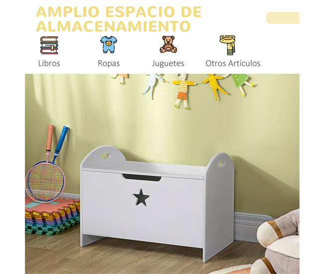 Organizador de Juguete de Niño E1 class MDF HOMCOM 62 Blanco