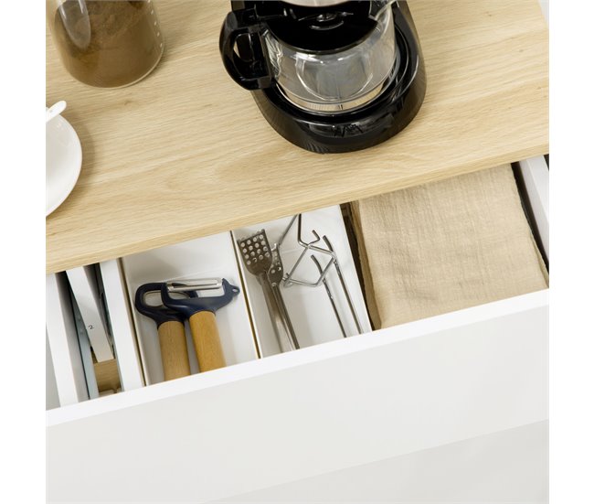 Aparador de Cocina Melamina de Madera HOMCOM, hogar - cocina Blanco