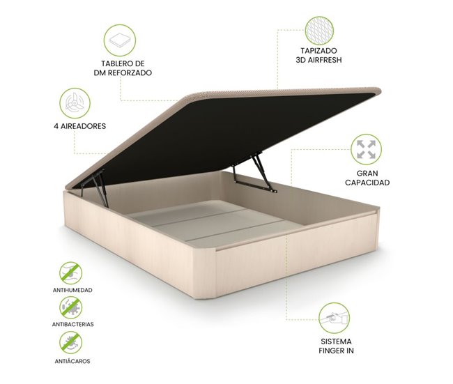 Canapé Luxury 3D 150x190 Blanco Veta