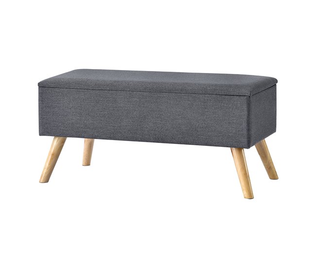Banco Salford tapizado con almacenaje Salford 79x39 Gris Oscuro