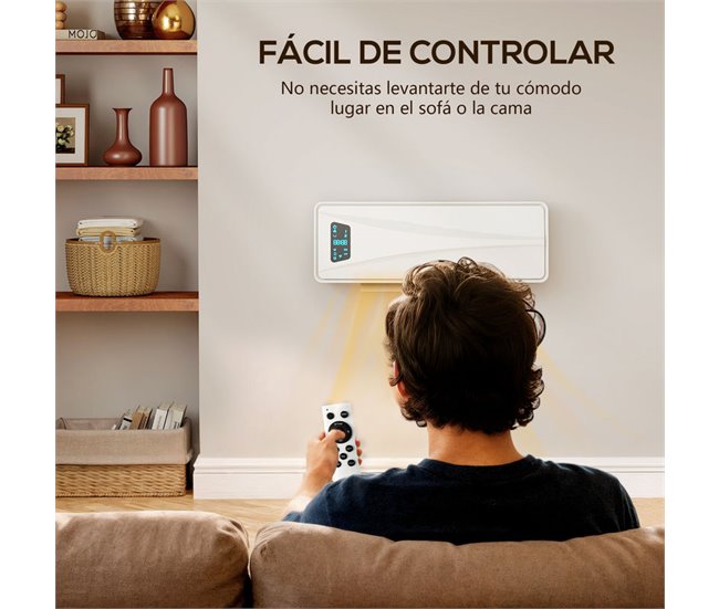 Calentador Eléctrico Pared ABS, PA HOMCOM, hogar - climatización Blanco