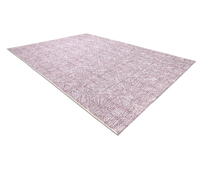 Alfombra COLOR 47373260 SISAL líneas triangulos 160x230 Lila