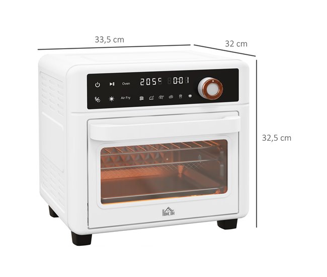 Horno Eléctrico Metal, Vidrio Templado HOMCOM, hogar - cocina Blanco