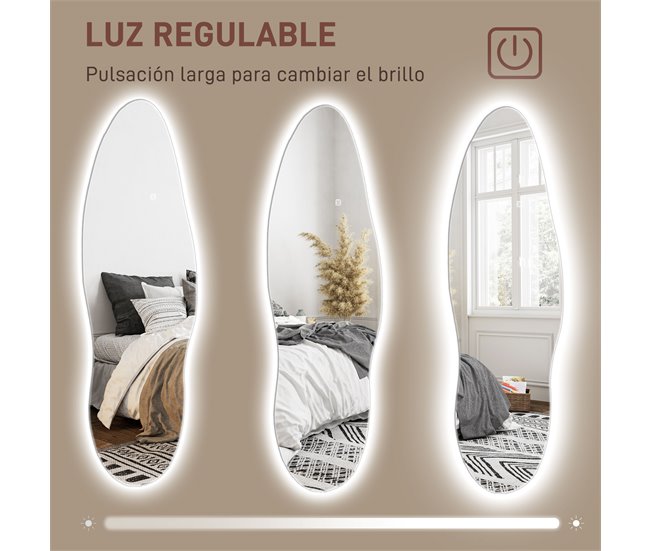 Espejo Cuerpo Entero Vidrio Templado HOMCOM, hogar - decoración Transparente