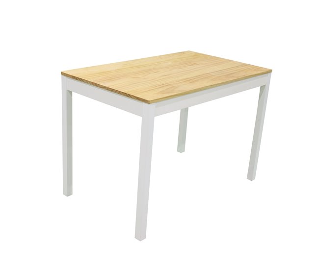 Conjunto de mesa con 4 sillas VERSALLES Natural/ Blanco