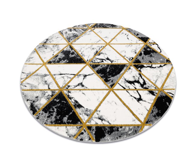 Alfombra EMERALD exclusivo 1020 circulo - glamour 160x160 Negro