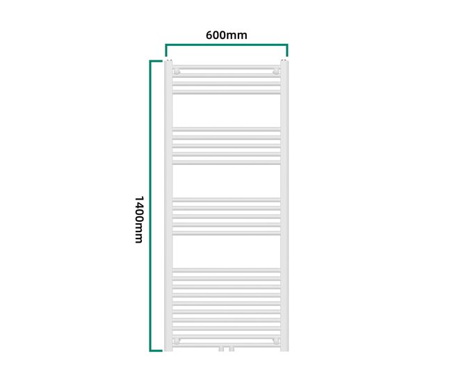 Radiador toallero mural Voss 655 W 24 tubos acero Blanco