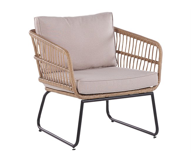 Beliani Conjunto de jardín Ratán sintético RAVELLO Natural