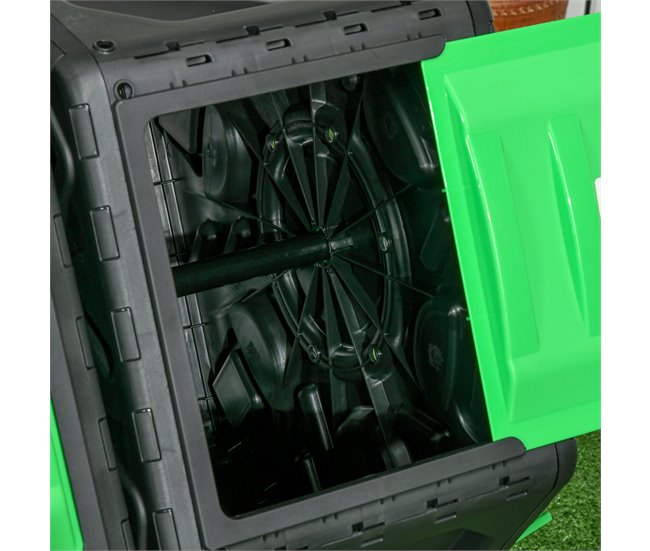 Compostador PP, Acero Outsunny Negro