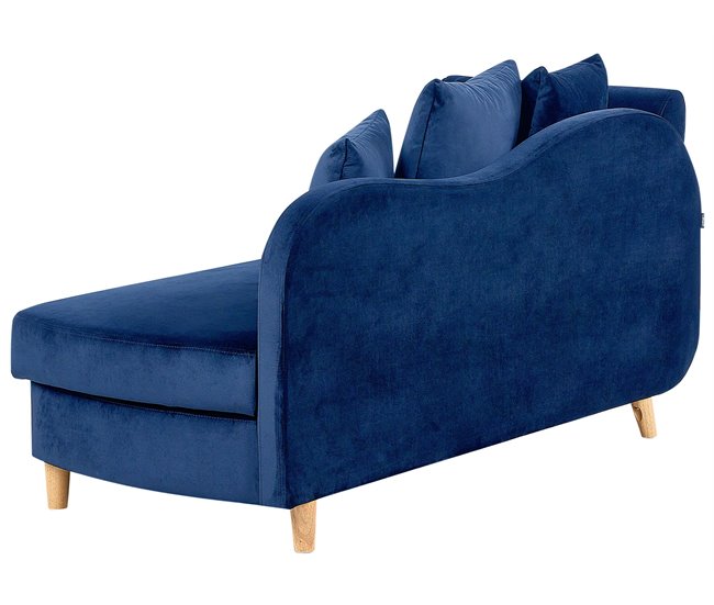 Beliani Chaise longue Terciopelo MERI Azul Marino