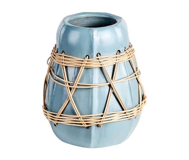 Beliani Jarrón decorativo KAMERING Azul Claro