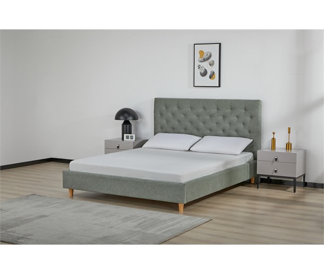 Cama SHERATON 150x190cm color verde claro Verde