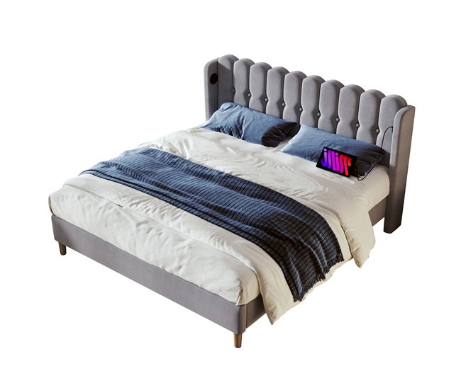 Camas de matrimonio 173x208 Gris