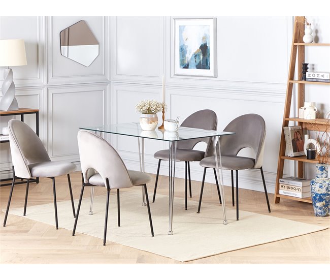 Beliani Mesa de centro WELTON 70x120 Gris