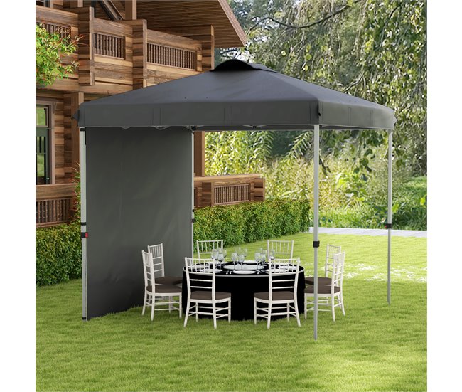 Carpa Plegable Acero, Tela Oxford Gris