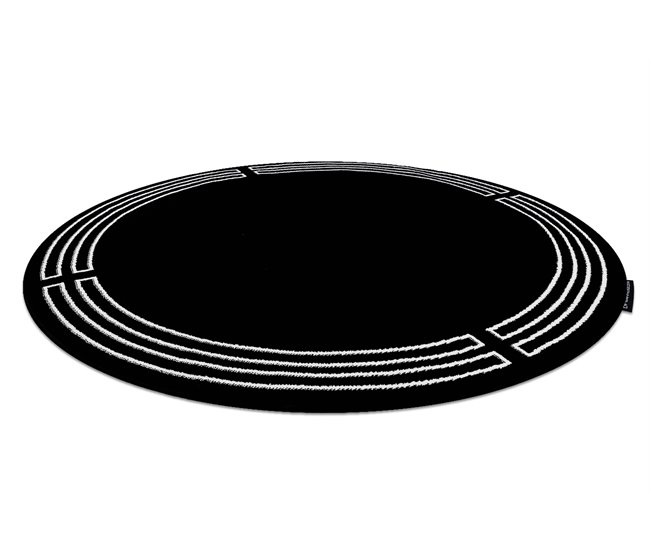 Alfombra HAMPTON Chick círculo cuadro 200x200 Negro