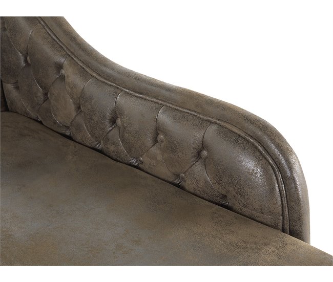 Beliani Chaise longue izquierdo Gamuza sintética NIMES Gris Oscuro