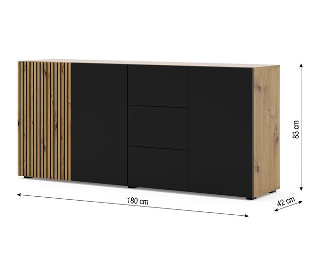 APARADOR AURIS 180 Negro/ Madera