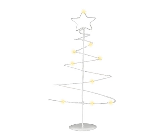 Árbol Navideño decorativo de Metal con Estrella con 46 Luces Blanco
