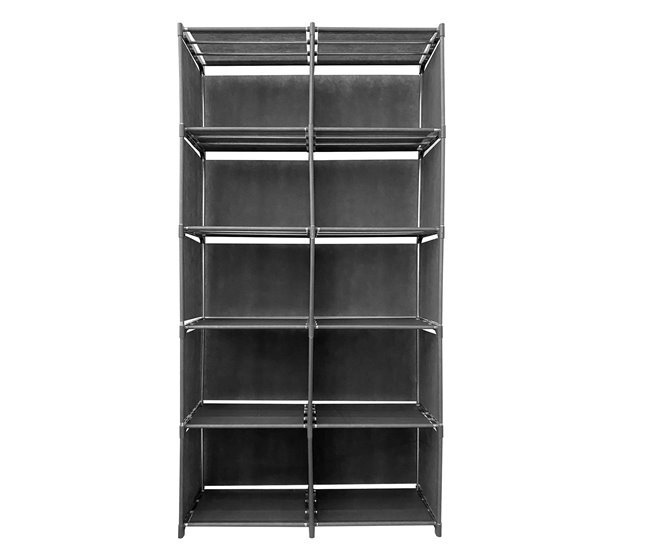 Estanteria Ordenacion 6 Pisos 12 Huecos PVC & Tela Nyana Home 80 Negro