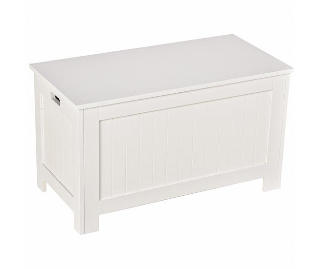 Otomana de Almacenaje Tablero de MDF HOMCOM 81 Blanco