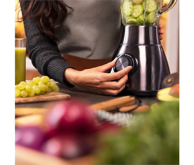 Cecotec Batidora de vaso Power Black Titanium 2500MAX Go Negro