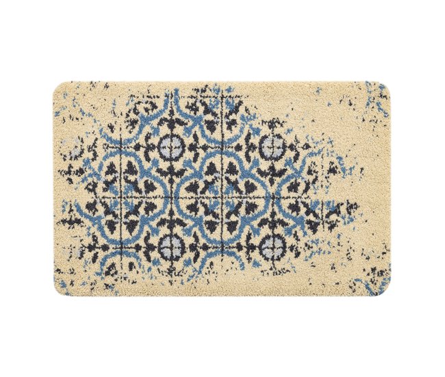 Alfombra de baño CERAMIC azulejos de lisboa antideslizante Crema