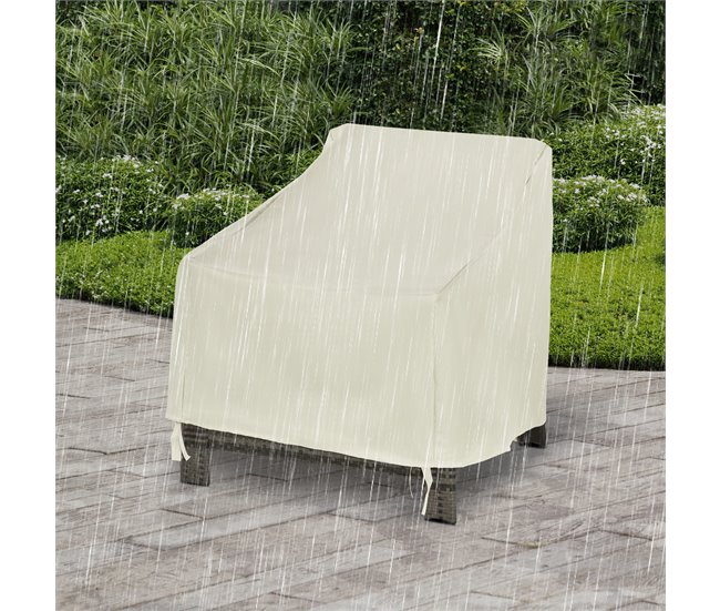 Funda Protectora para Sillas Tela Oxford Outsunny Beige