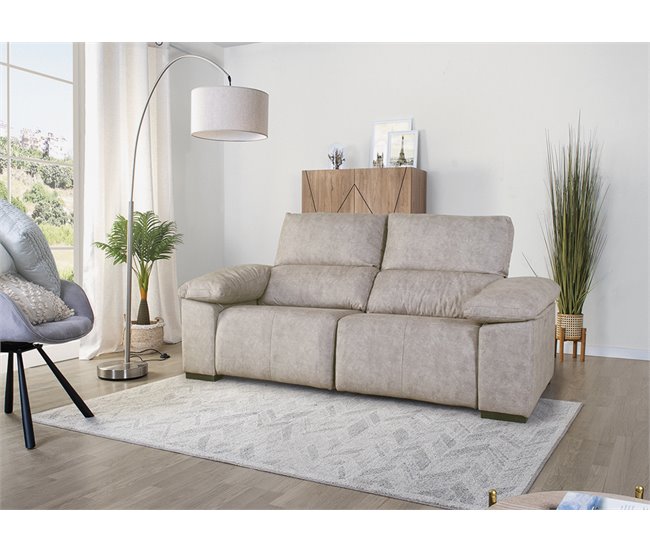 Sofá 3 plazas relax eléctrico BALTIA beige Beige