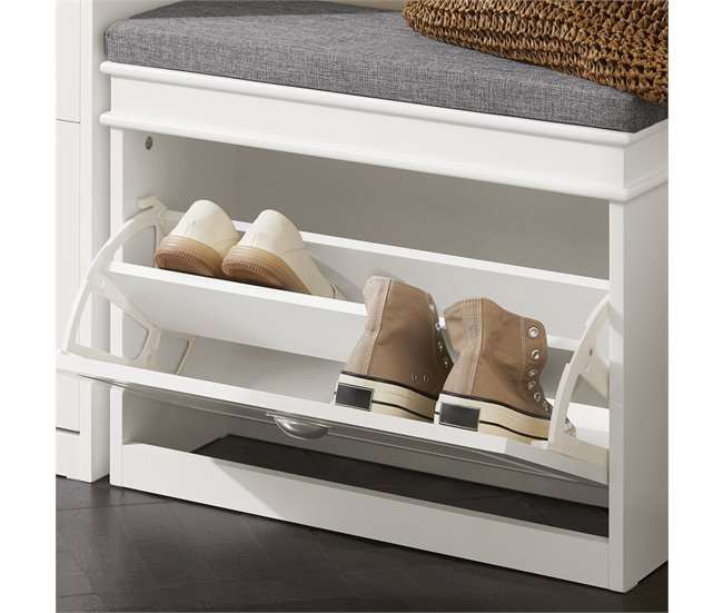 Banco Zapatero con 1 Cajón FSR82-K-W SoBuy Blanco