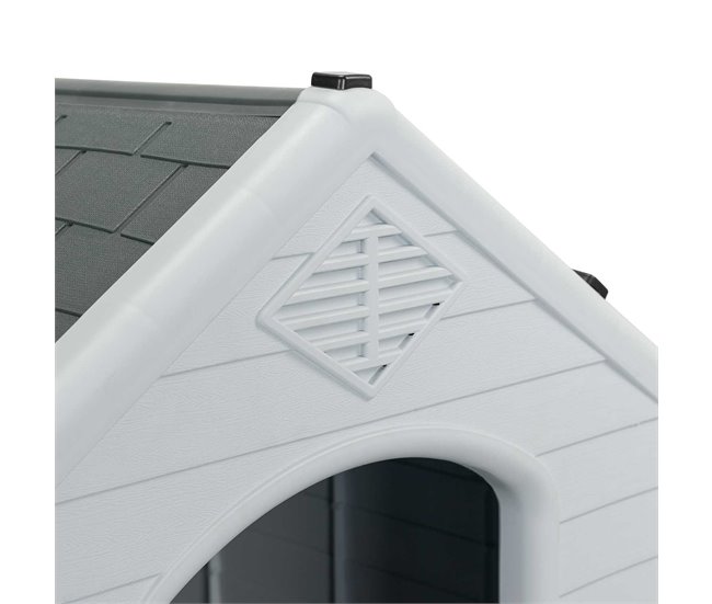 Caseta de Resina para Perros Thinia Home Negro/ Gris