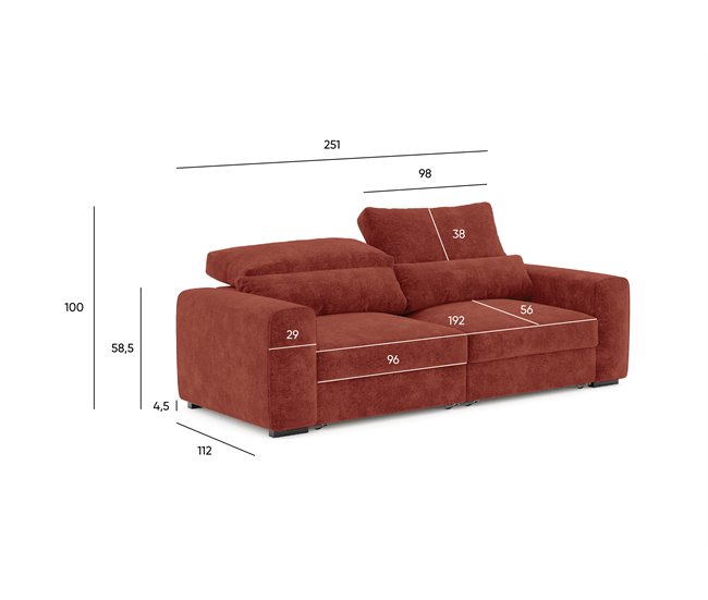 Sofá LANDON convertible en cama Marron