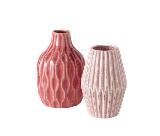 Jarrón decorativo LENJA surtido material ceramica Rosa
