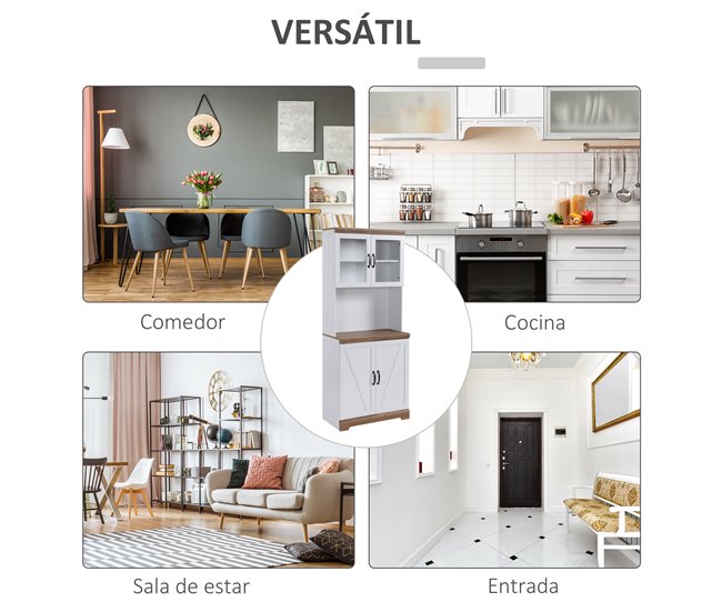 Alacena de Cocina MDF HOMCOM, hogar - cocina 72 Blanco