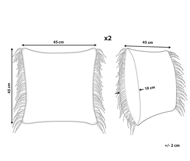 Beliani Cojín decorativo BESHAM 45x45 Gris
