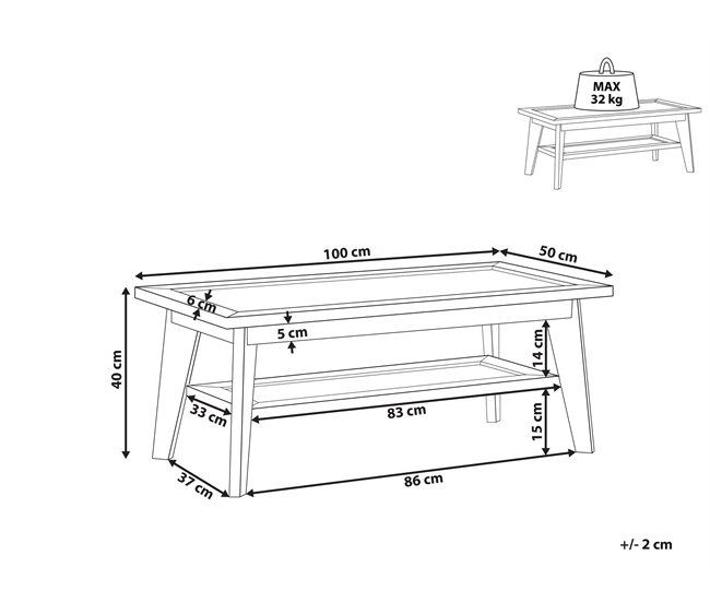 Beliani Mesa de centro SIMLA Marron