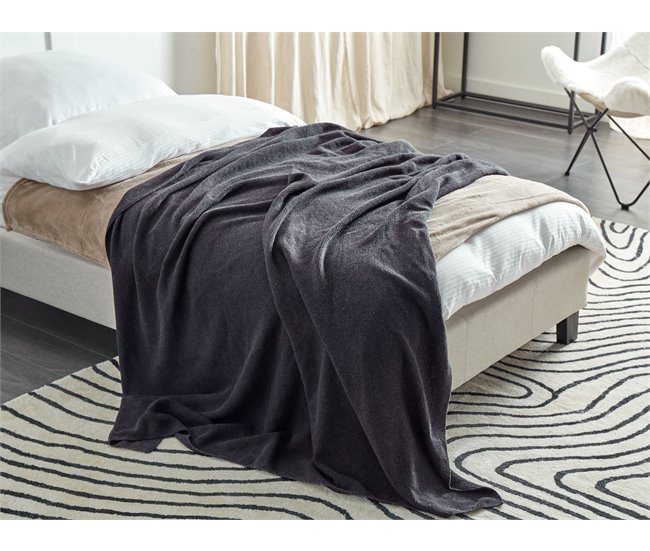 Beliani Manta ASAKA Gris Oscuro