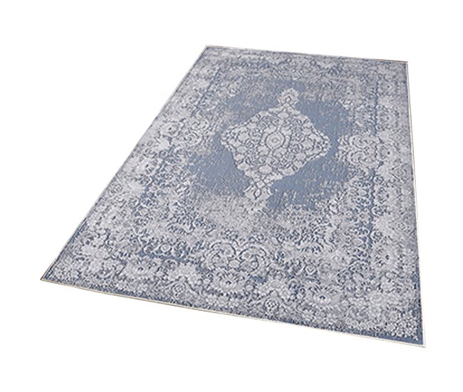 Alfombra De 100 X 150Cm 150x100 Azul Claro