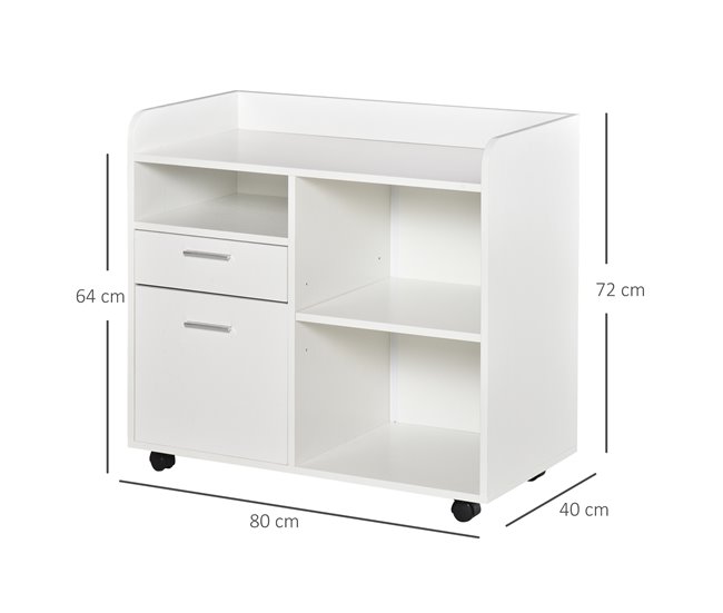 Armario para Impresora Melamina Vinsetto 80 Blanco