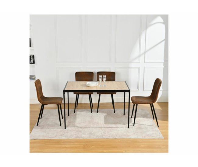 4 sillas de estilo escandinavo retro Marron
