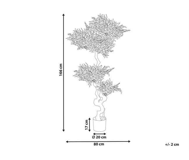 Beliani Planta artificial Árbol Rusco Verde