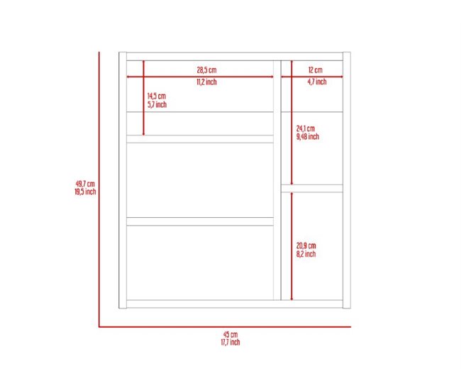 Mueble de Pared de Baño Labelle, con espejo. Blanco