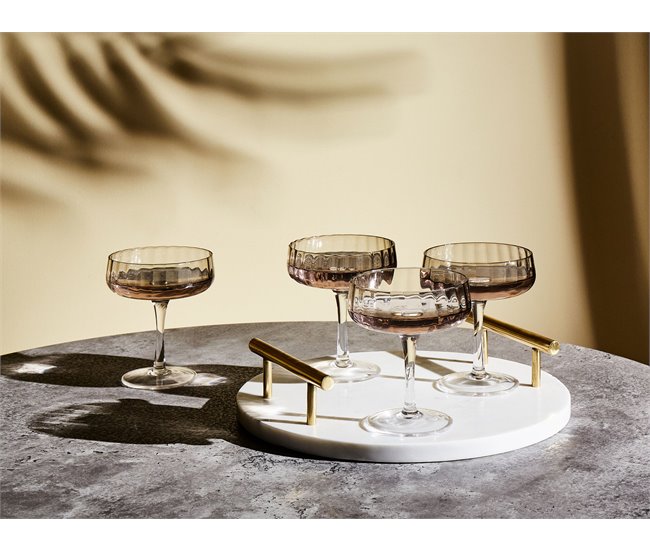 Beliani Cristalería Vidrio QUARTZ Gris Claro