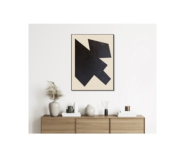 Pintura original MAYORCA relieve 60x80cm marca MARCOMUEBLE  Blanco/ Negro