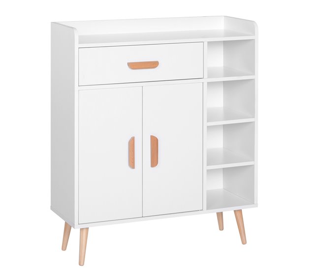 Aparador Tablero de partículas HOMCOM, hogar - muebles de comedor 80 Blanco