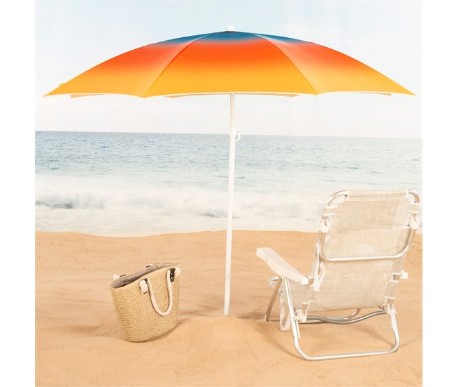Aktive Sombrilla de playa 8 varillas inclinable 200x200 Multicolor