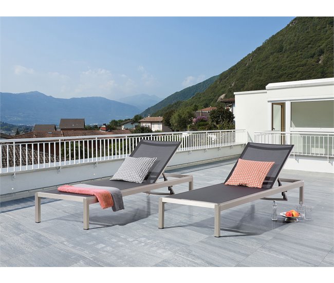 Beliani Tumbona FOSSATO Negro